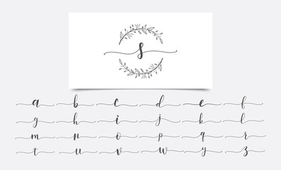 Feminine Floral letters logo design template - Vector