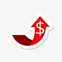 Dollar, arrow, up sticker. Element of finance illustration