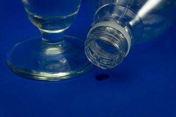 Transparent white plastic bottle