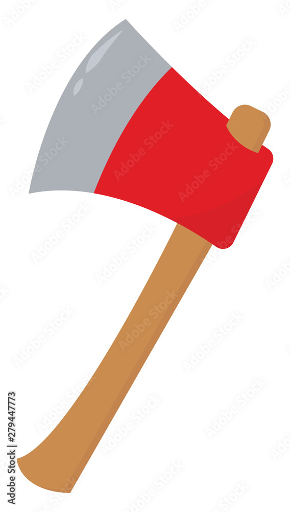 Sticker Sharp axe, illustration, vector on white background.