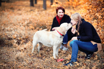 Young girl on a walk in the autumn