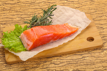 Piece of raw salmon