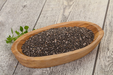 Dietary Chia seeds in the bowl