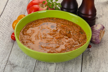 Famous Spanish gazpacho tomato soup