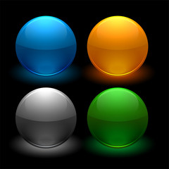 glossy buttons set in four colors