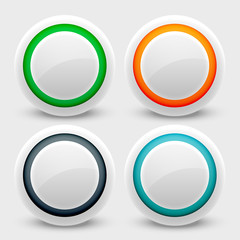 white user interface buttons set