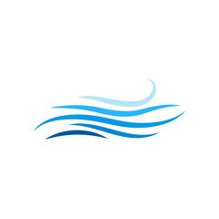 Fototapeta premium Blue wave icon object isolated water concept vector background