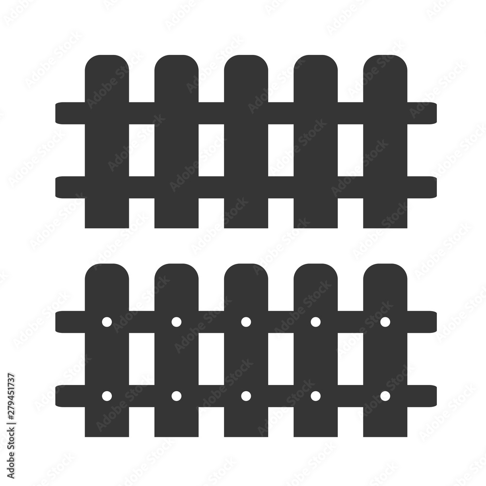 Leinwandbilder fence icon trendy template color editable. fence symbol vector sign isolated on white background. si