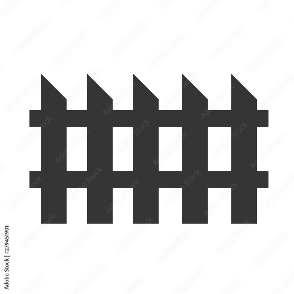 Poster fence icon trendy template color editable. fence symbol vector sign isolated on white background. si