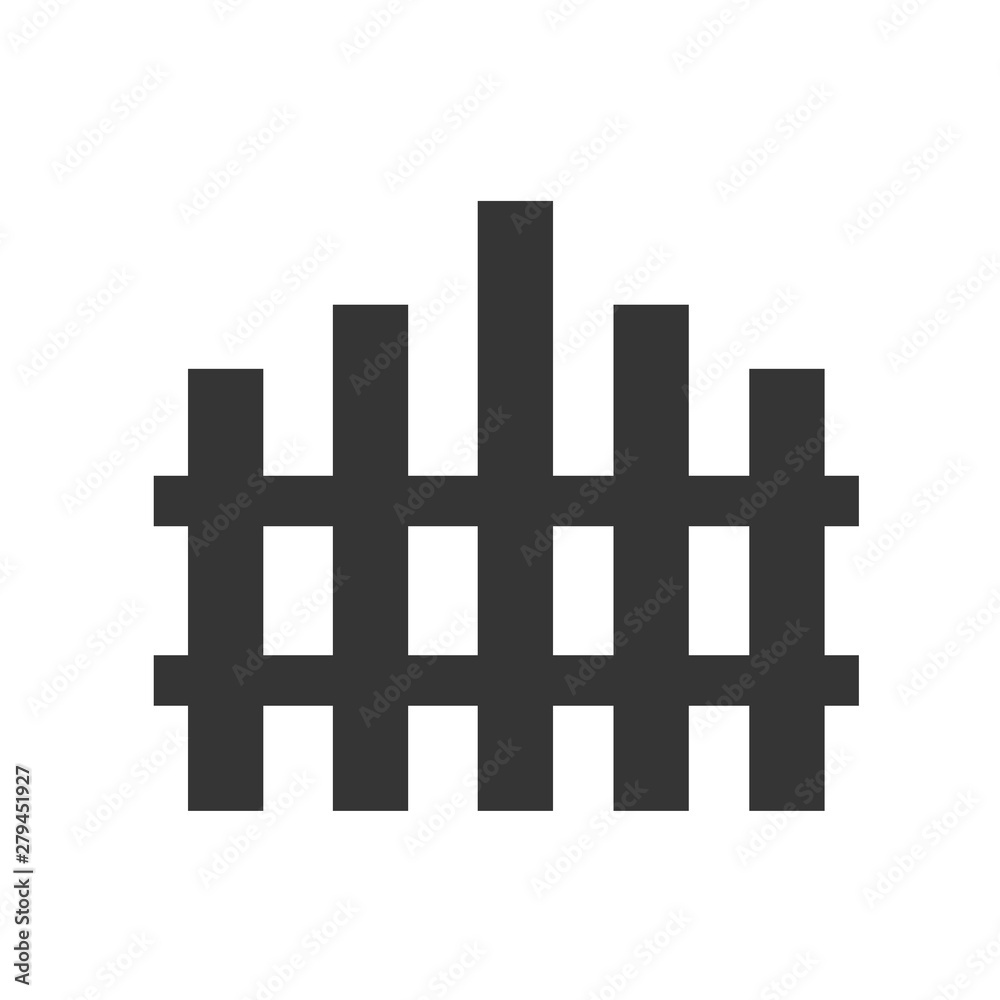 Poster fence icon trendy template color editable. fence symbol vector sign isolated on white background. si