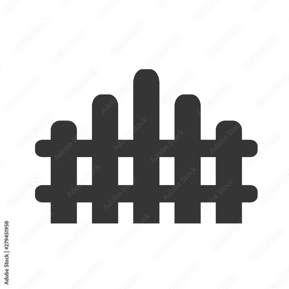 Poster fence icon trendy template color editable. fence symbol vector sign isolated on white background. si