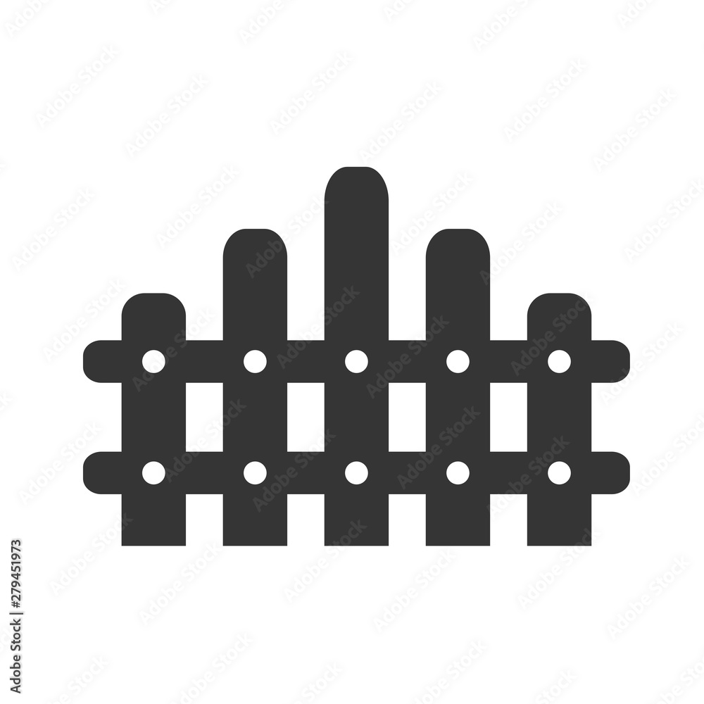 Poster fence icon trendy template color editable. fence symbol vector sign isolated on white background. si