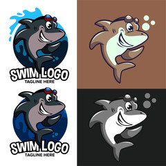 shark swim for swim school logo