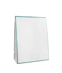 blank white paper bag isolated on white background