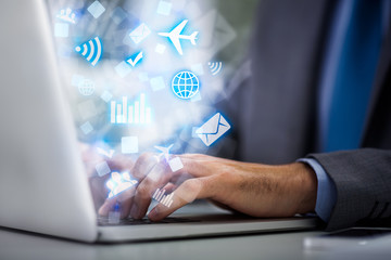 Male working on laptop