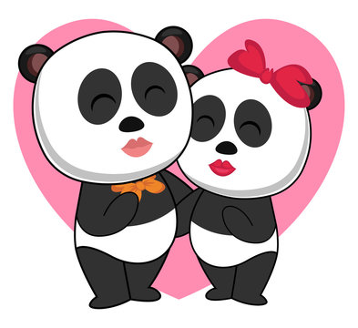 Padna in love, illustration, vector on white background.