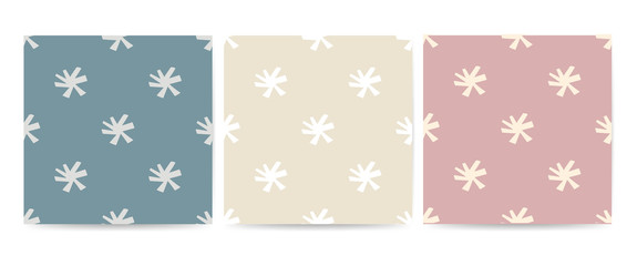 Set of 3 Cute shabby seamless pink backgrounds . Seamless design