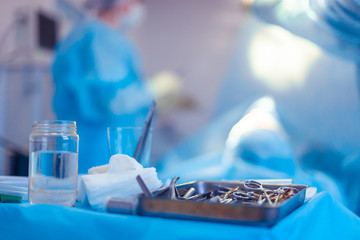 some surgical tools in E.R. Room. Operating Room