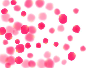 Rose gold petals flying cosmetics vector background.