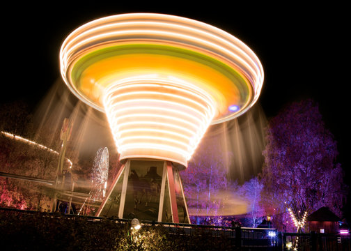 Long exposure of a merry-go-round