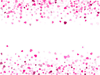 Hearts confetti flying vector background graphic design.