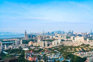 Obraz premium Pejzaż w dzielnicy Nanshan, Shenzhen, Guangdong, Chiny