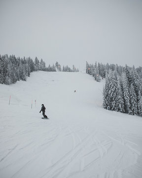 Going down a ski slope