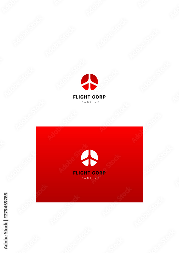 Wall mural Flight corp company logo template.