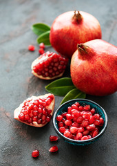 Ripe pomegranate fruits