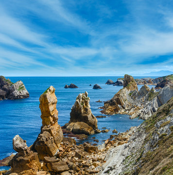Atlantic ocean coastline near Portio Beach.