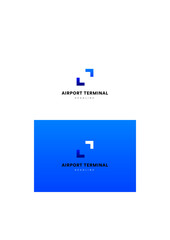 Airport terminal company logo template.
