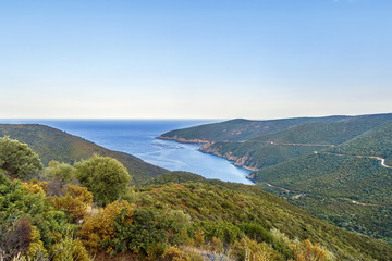View of the fjord from the viewpoint, Chalkidiki, Greece