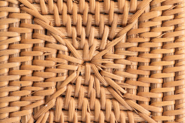 Traditional handcraft weave Thai style pattern nature background texture wicker surface for furniture material