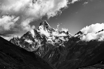 The peak of Siguniang mountain in Sichuan, China.