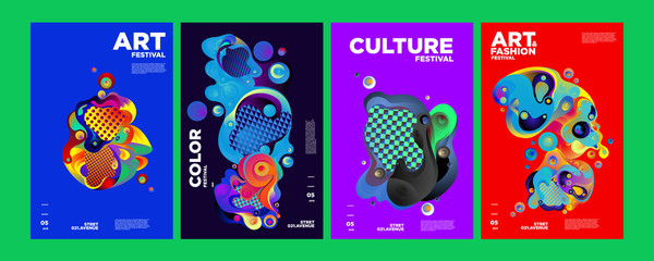 Art, Culture, and Fashion Colorful Illustration Poster. Abstract Illustration for festival, exhibition, event, website, landing page, promotion, flyer, digital and print.