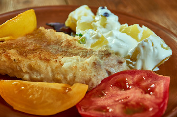 Grilled snapper with yoghurt potatoes
