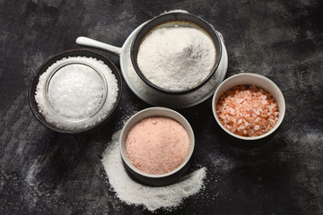 Fototapeta na wymiar Different types of salt