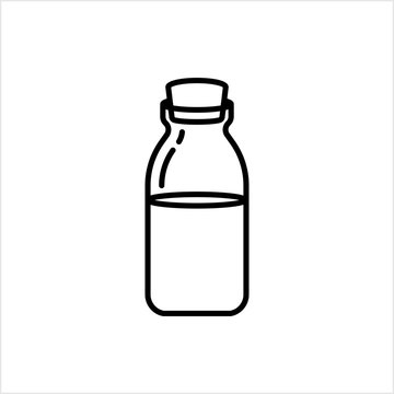 Milk Bottle Icon, Glass Milk Bottle