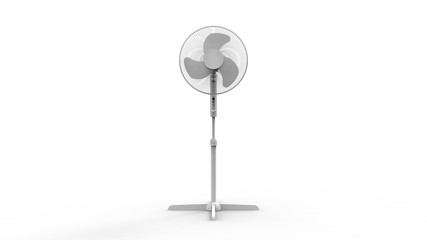 3d rendering of a turning fan isolated in white studio background