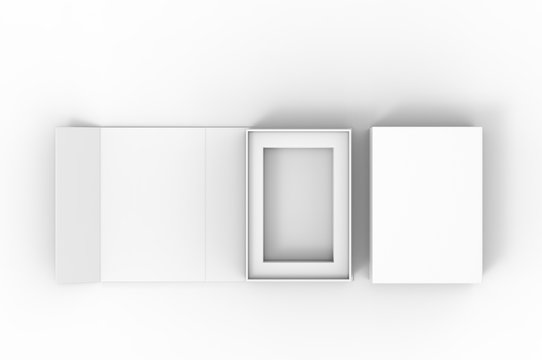 Blank folding box, 3d render illustration.