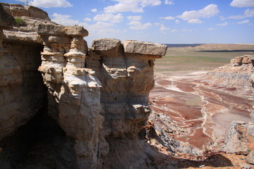 Kazakhstan. Ustyurt Plateau. Multicolored clay.