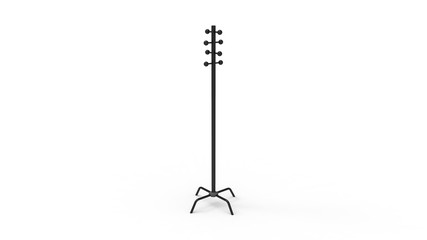 3d rendering of a coat rack isolated in white background