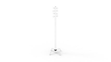 3d rendering of a coat rack isolated in white background