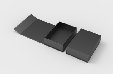 Blank folding box, 3d render illustration.