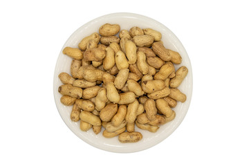 peanuts roasted on white isolated background