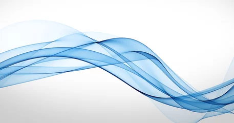Foto op Plexiglas Abstracte golf abstracte gladde blauwe bewegingslijnen achtergrond