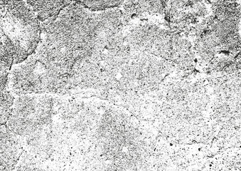 Distress old cracked concrete texture, vector illustration. Black and white grunge background. Stone, asphalt, plaster, marble.