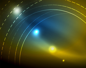 Shiny circles glowing abstract background