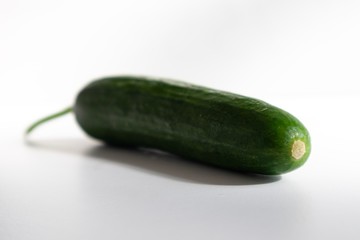 fresh green cucumber isolated on white background
