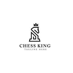 Horse king logo design vector template